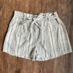 Black & White Striped Shorts